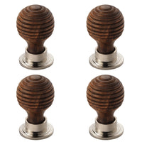 Thumbnail for Pack of 4 small rosewood polished nickel beehive cupboard door knobs