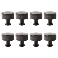 Thumbnail for Pack of 8 large dark bronze knurled cupboard knobs