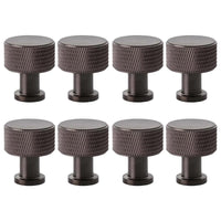 Thumbnail for Pack of 8 small dark bronze knurled cupboard knobs