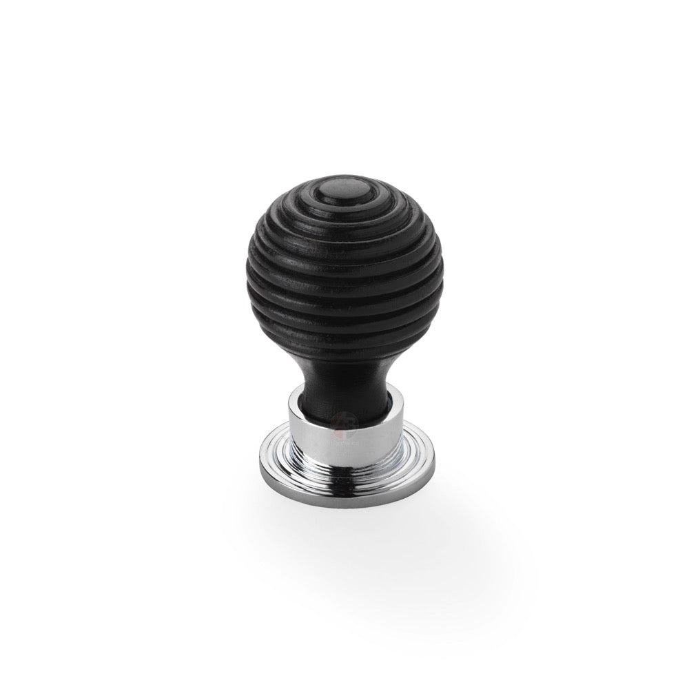 32mm small ebonised black beehive cupboard door knob