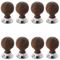 Thumbnail for Pack of 8 Small Rosewood Polished Chrome Beehive Cupboard Knobs