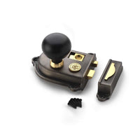 Thumbnail for Pewter Cast Iron Cromwell Rim Lock Ebonised Polished Brass Bun Door Knobs