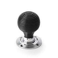 Thumbnail for Pewter Cast Iron Cromwell Rim Lock Ebonised Polished Chrome Beehive Door Knobs