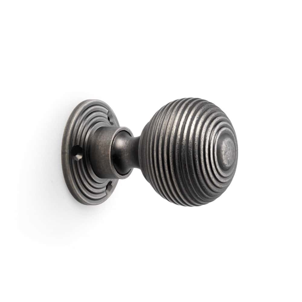 Pewter Cast Iron Cromwell Rim Lock Hollow Pewter Beehive Door Knobs