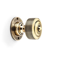 Thumbnail for Pewter Cast Iron Cromwell Rim Lock Reeded Aged Brass Door Knobs