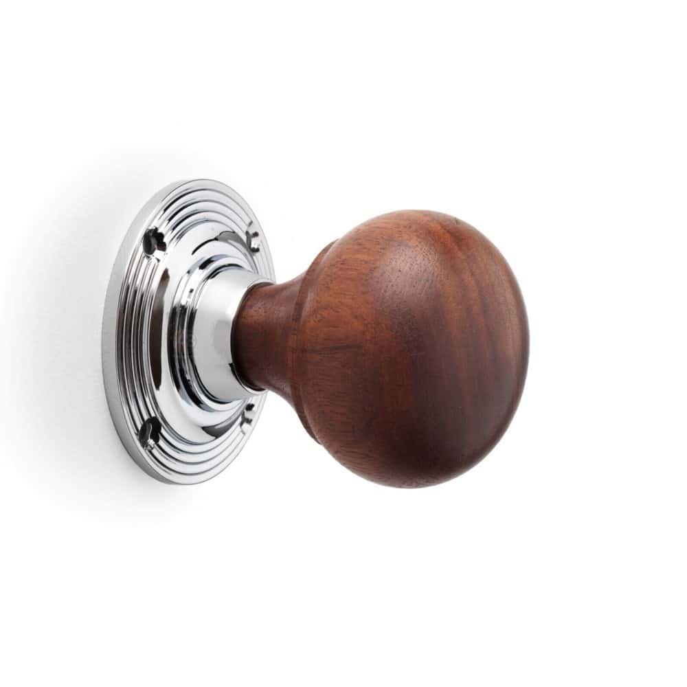 Pewter Cast Iron Cromwell Rim Lock Rosewood Polished Chrome Bun Door Knobs