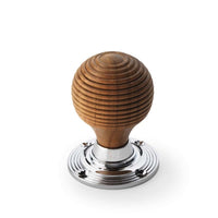 Thumbnail for Pewter Cast Iron Cromwell Rim Lock Teak Wood Polished Chrome Beehive Door Knobs