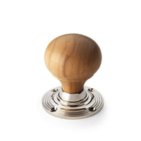 Thumbnail for Pewter Cast Iron Cromwell Rim Lock Teak Wood Polished Nickel Bun Door Knobs