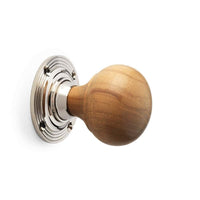 Thumbnail for Pewter Cast Iron Cromwell Rim Lock Teak Wood Polished Nickel Bun Door Knobs