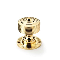 Thumbnail for Pewter Cast Iron Davenport Rim Lock Reeded Solid Brass Door Knobs