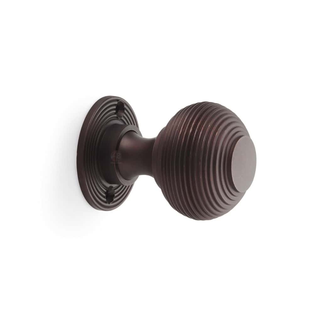 Pewter Cast Iron Davenport Rim Lock Solid Aged Bronze Beehive Door Knob