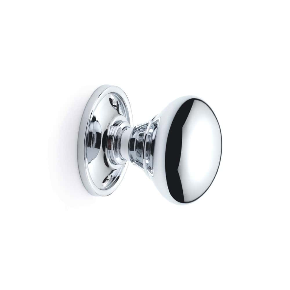 Pewter Cast Iron Regency Rim Lock 50mm Polished Chrome Mushroom Door Knobs