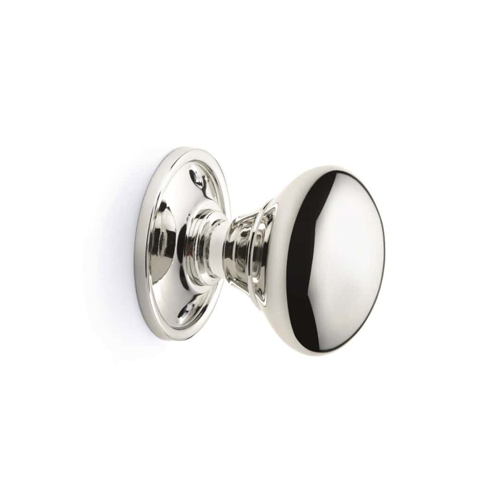 Pewter Cast Iron Regency Rim Lock 50mm Polished Nickel Mushroom Door Knobs