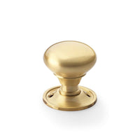 Thumbnail for Pewter Cast Iron Regency Rim Lock 50mm Satin Brass Mushroom Door Knobs