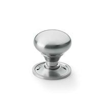 Thumbnail for Pewter Cast Iron Regency Rim Lock 50mm Satin Chrome Mushroom Door Knobs