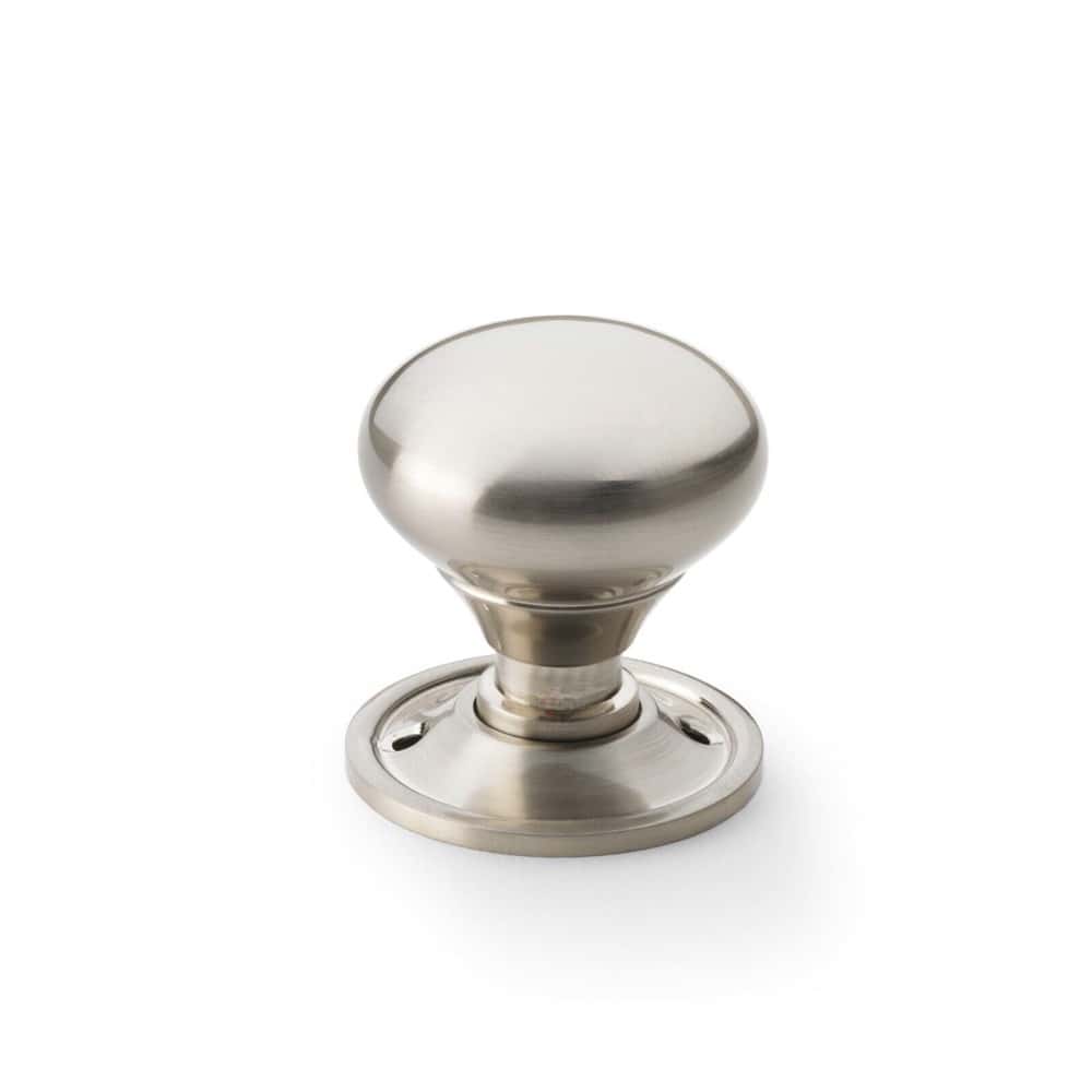 Pewter Cast Iron Regency Rim Lock 50mm Satin Nickel Mushroom Door Knobs