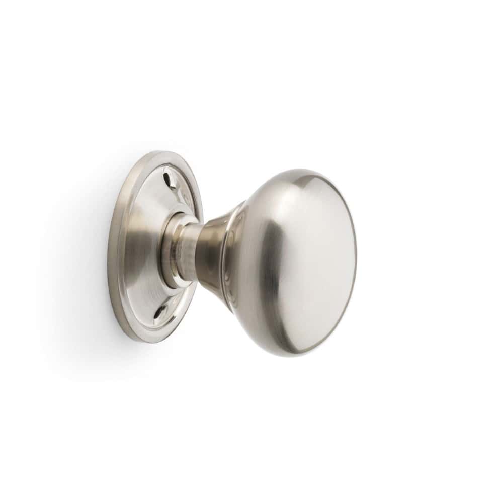 Pewter Cast Iron Regency Rim Lock 50mm Satin Nickel Mushroom Door Knobs