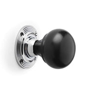 Thumbnail for Pewter Cast Iron Regency Rim Lock Ebonised Polished Chrome Bun Door Knobs