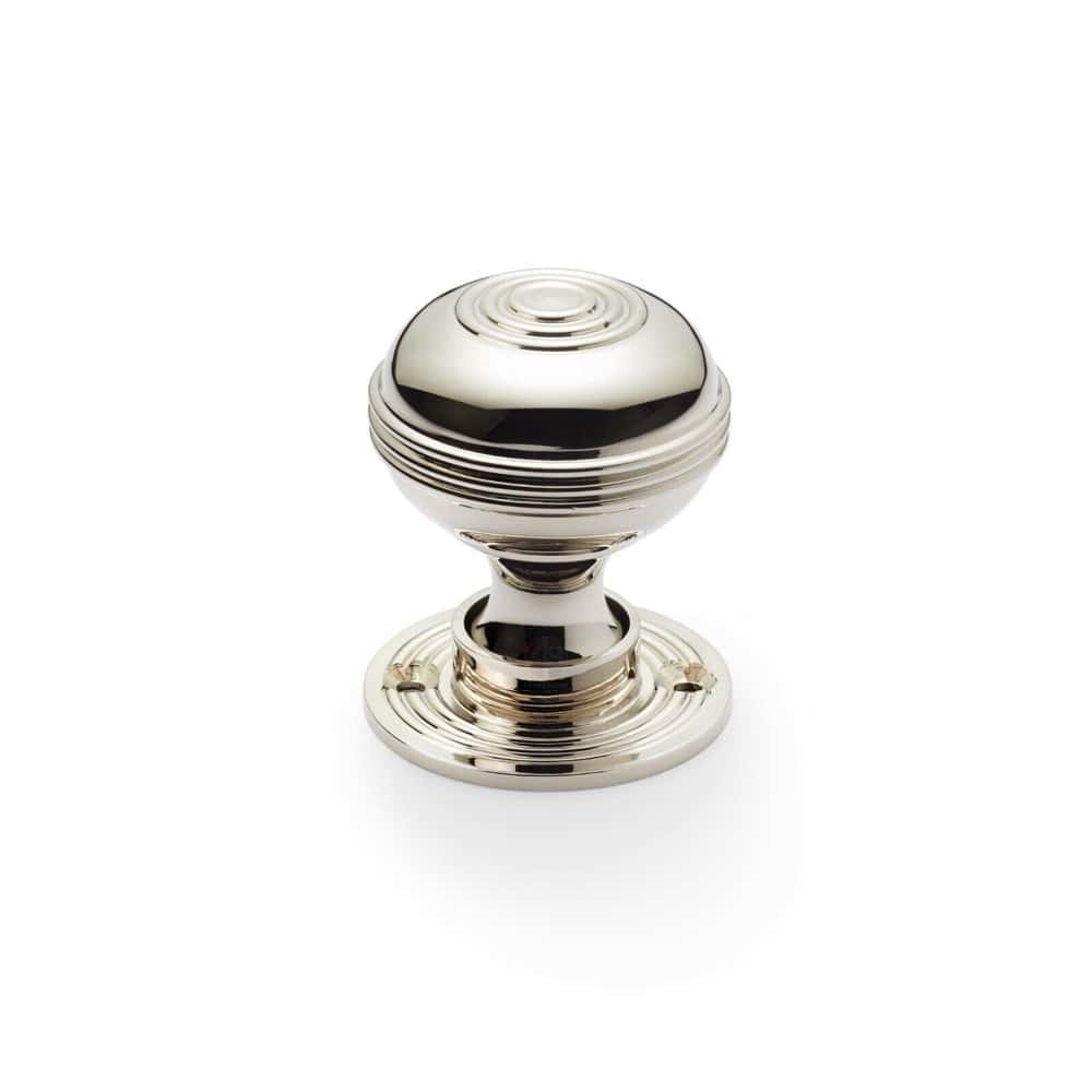 Pewter Cast Iron Regency Rim Lock Polished Nickel Bloxwich Door Knobs