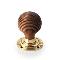 Thumbnail for Pewter Cast Iron Regency Rim Lock Rosewood Polished Brass Beehive Door Knobs