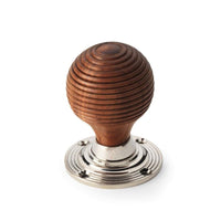 Thumbnail for Pewter Cast Iron Regency Rim Lock Rosewood Polished Nickel Beehive Door Knobs