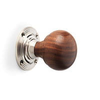 Thumbnail for Pewter Cast Iron Regency Rim Lock Rosewood Polished Nickel Bun Door Knobs