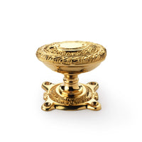 Thumbnail for Polished Brass Floral Oval Door Knobs