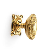 Thumbnail for Polished Brass Floral Oval Door Knobs