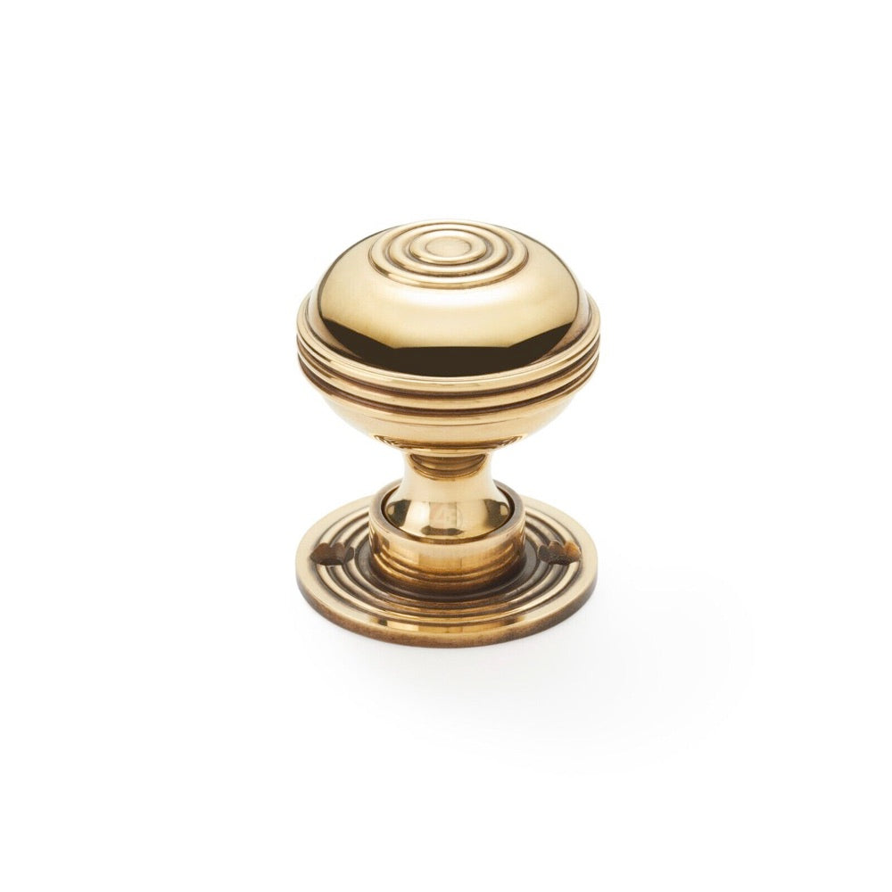 Polished Brass Floral Rim Lock Aged Brass Bloxwich Door Knobs