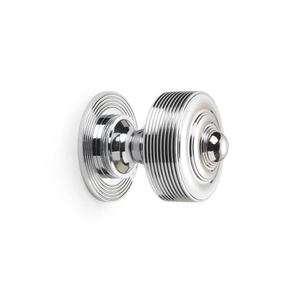 Polished Chrome Reeded Centre Door Knob