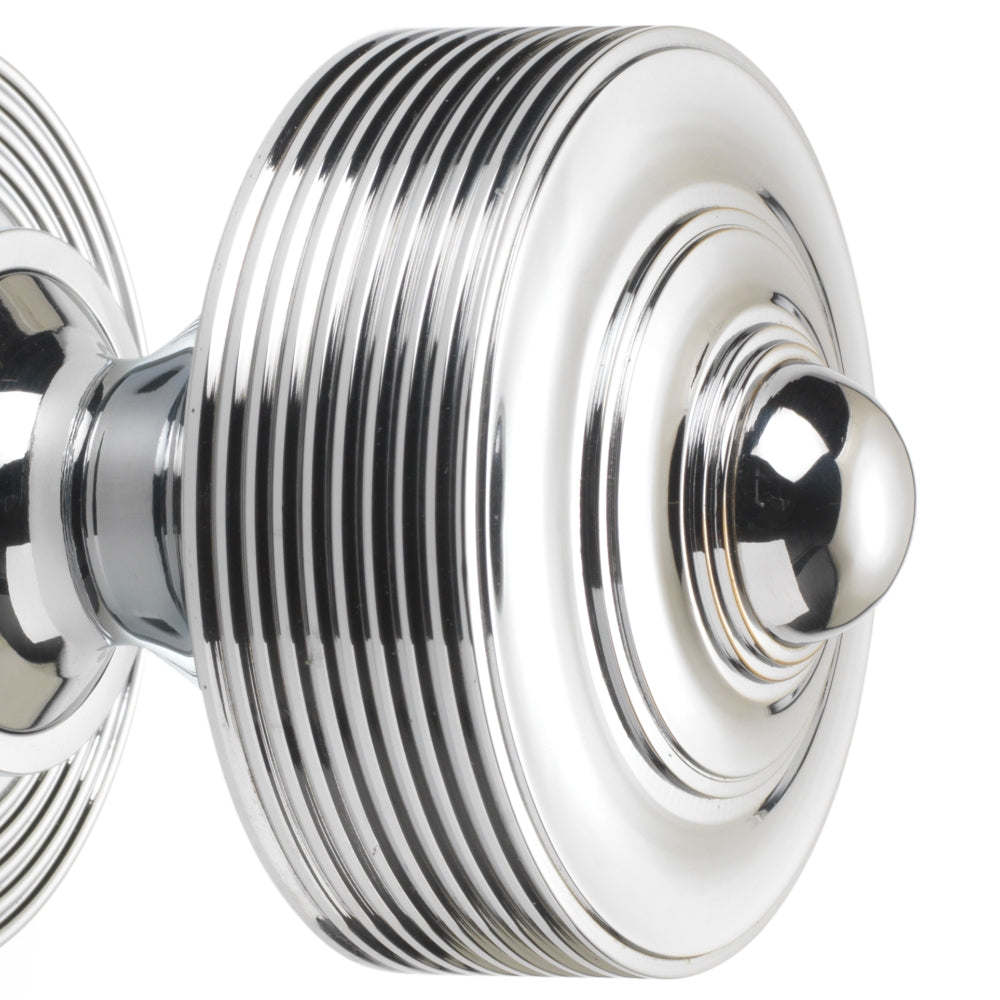 Polished Chrome Reeded Centre Door Knob