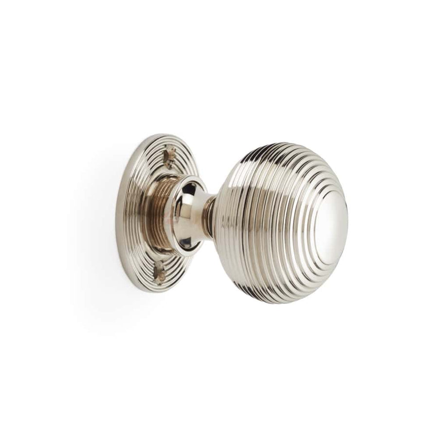 11 Pairs Of Polished Nickel Beehive Door Knobs