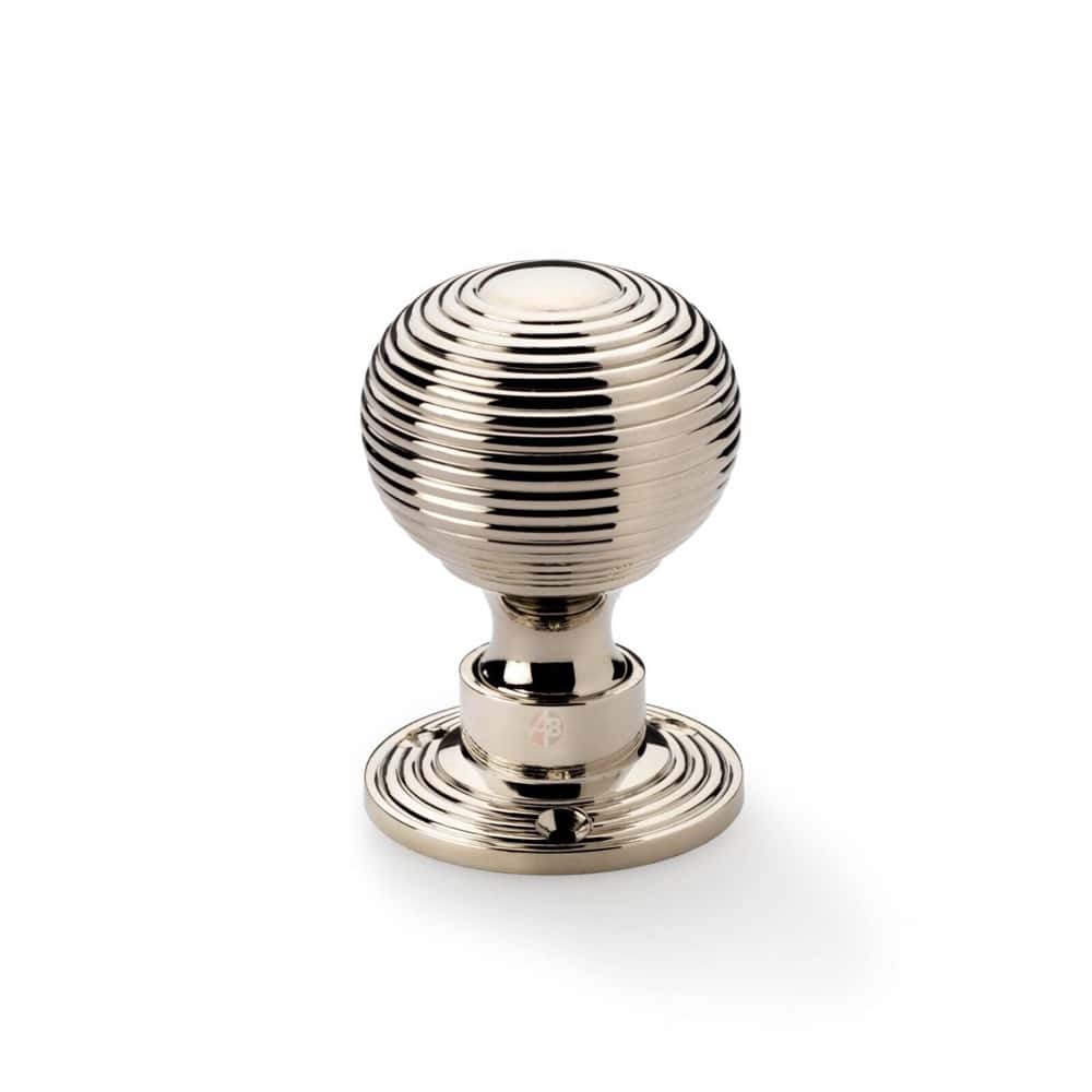 Polished Nickel Hollow Beehive Door Knobs