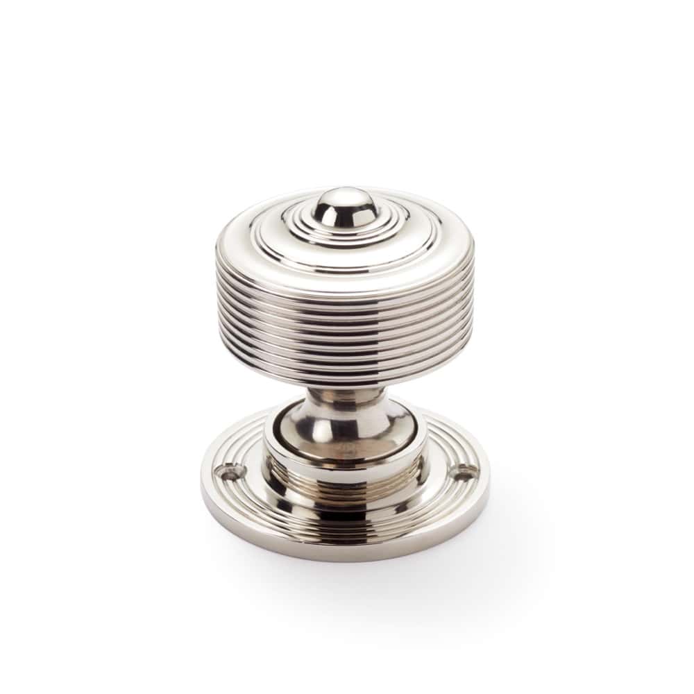 Polished Nickel Reeded Door Knobs