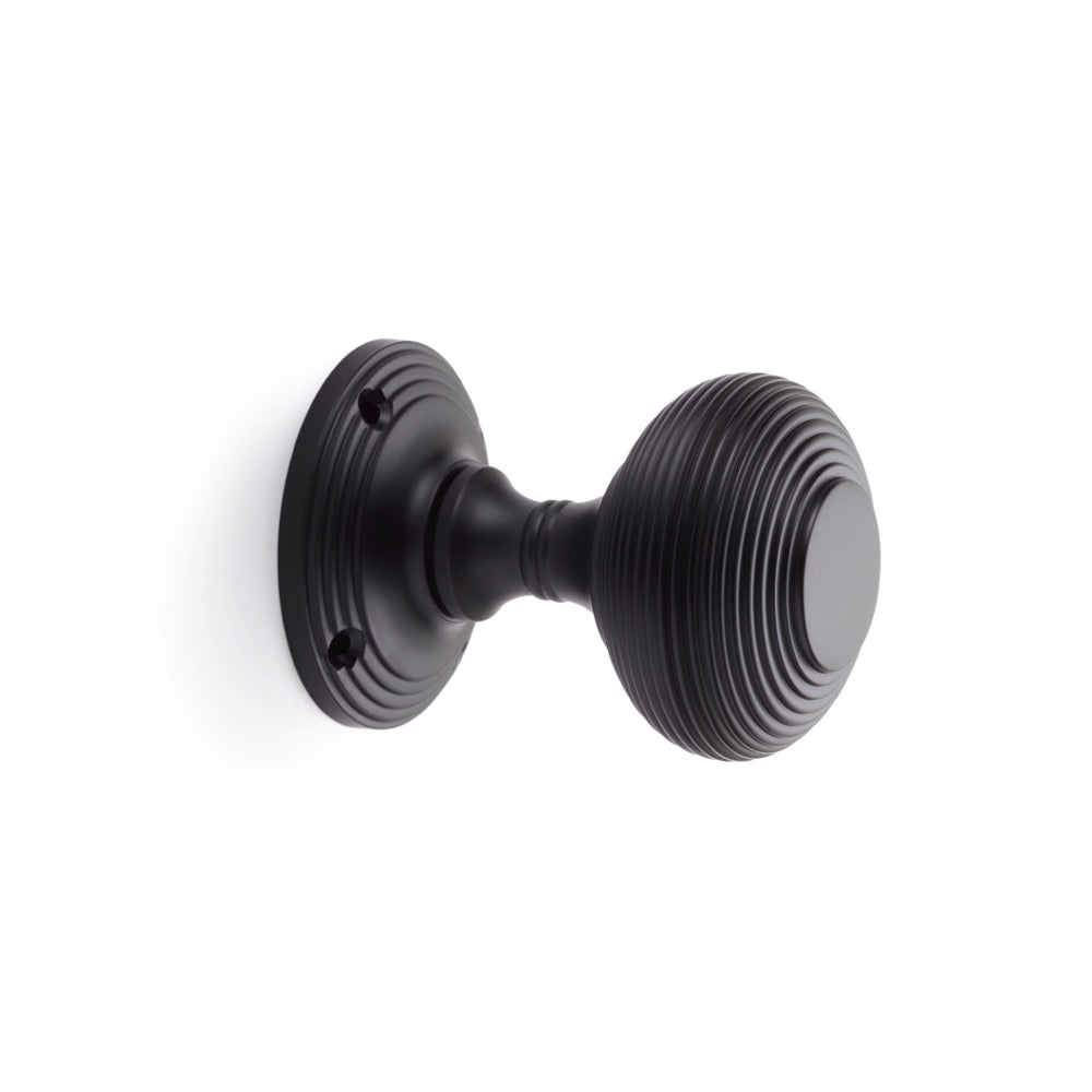 Powder Coated Black Beehive Mortice Door Knobs