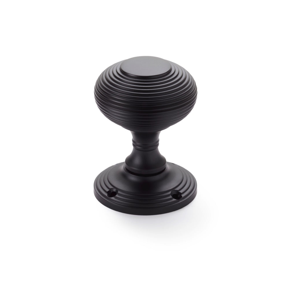 Powder Coated Black Beehive Mortice Door Knobs