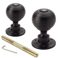 Thumbnail for Powder Coated Black Hollow Beehive Door Knobs