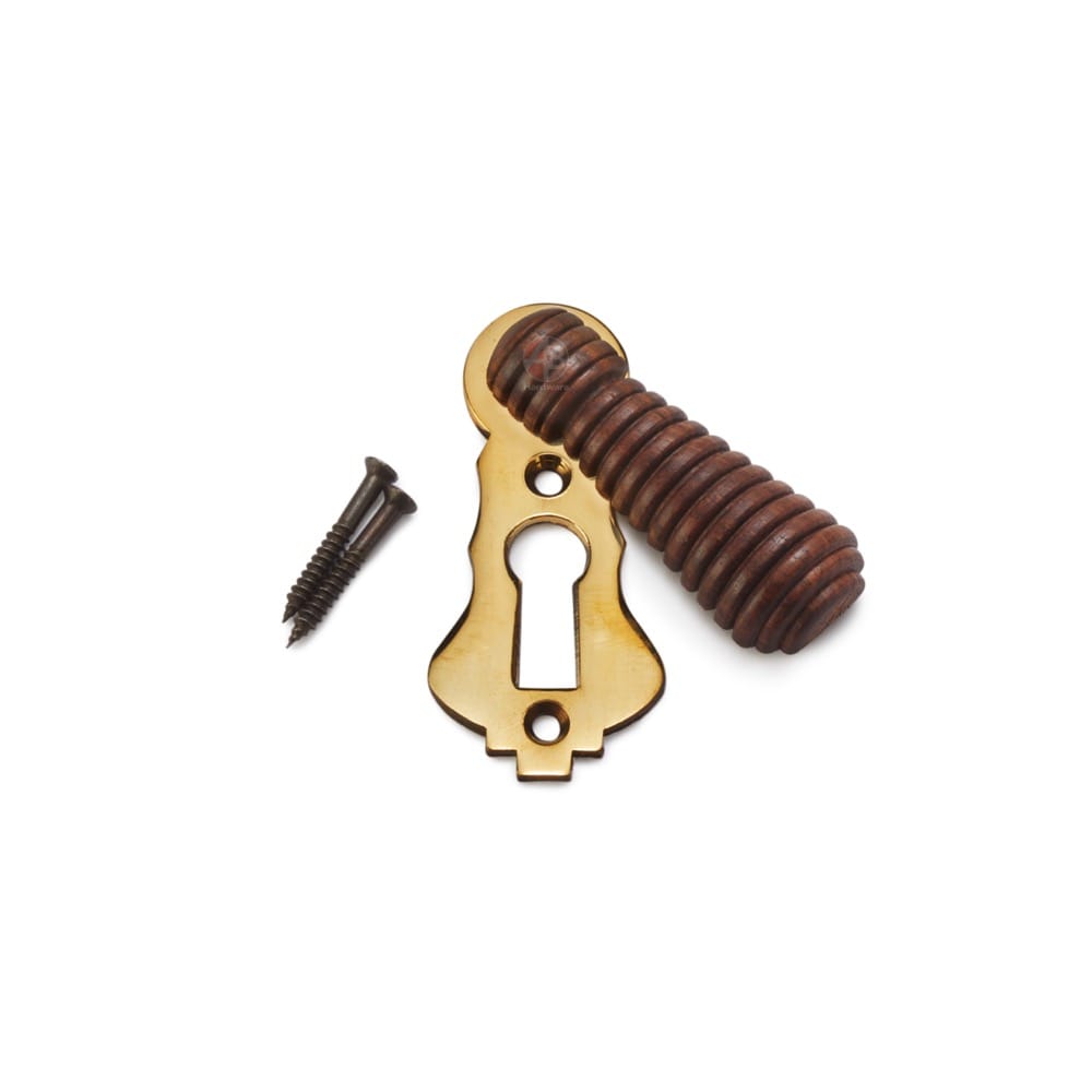 Rosewood Aged Brass Beehive Escutcheon