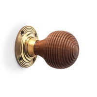 Thumbnail for Rosewood & Aged Brass Beehive Door Knobs