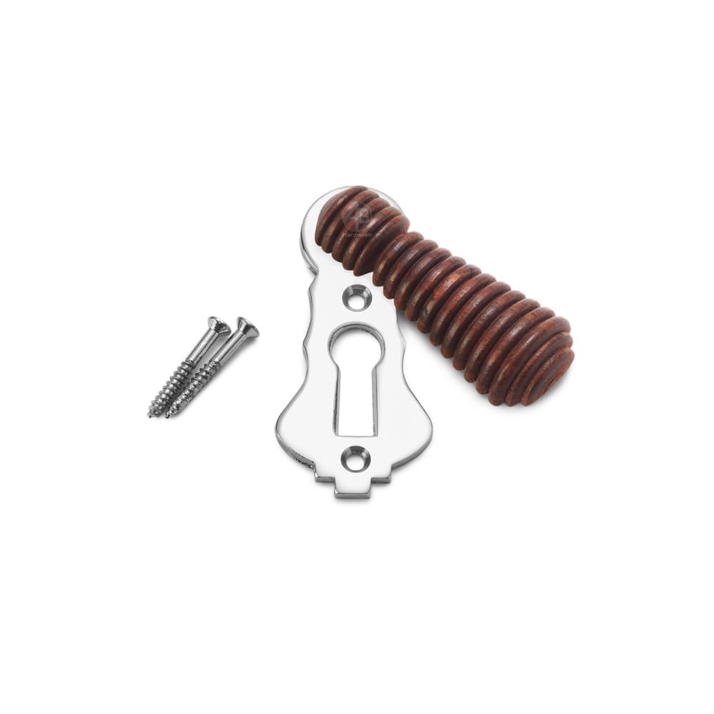 Rosewood Polished Chrome Beehive Escutcheon