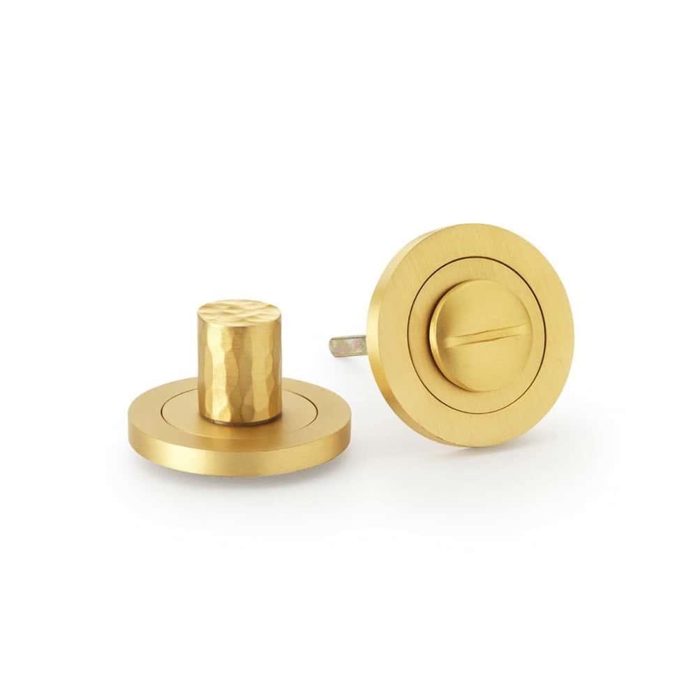 Satin Brass Hammered Thumb Turn