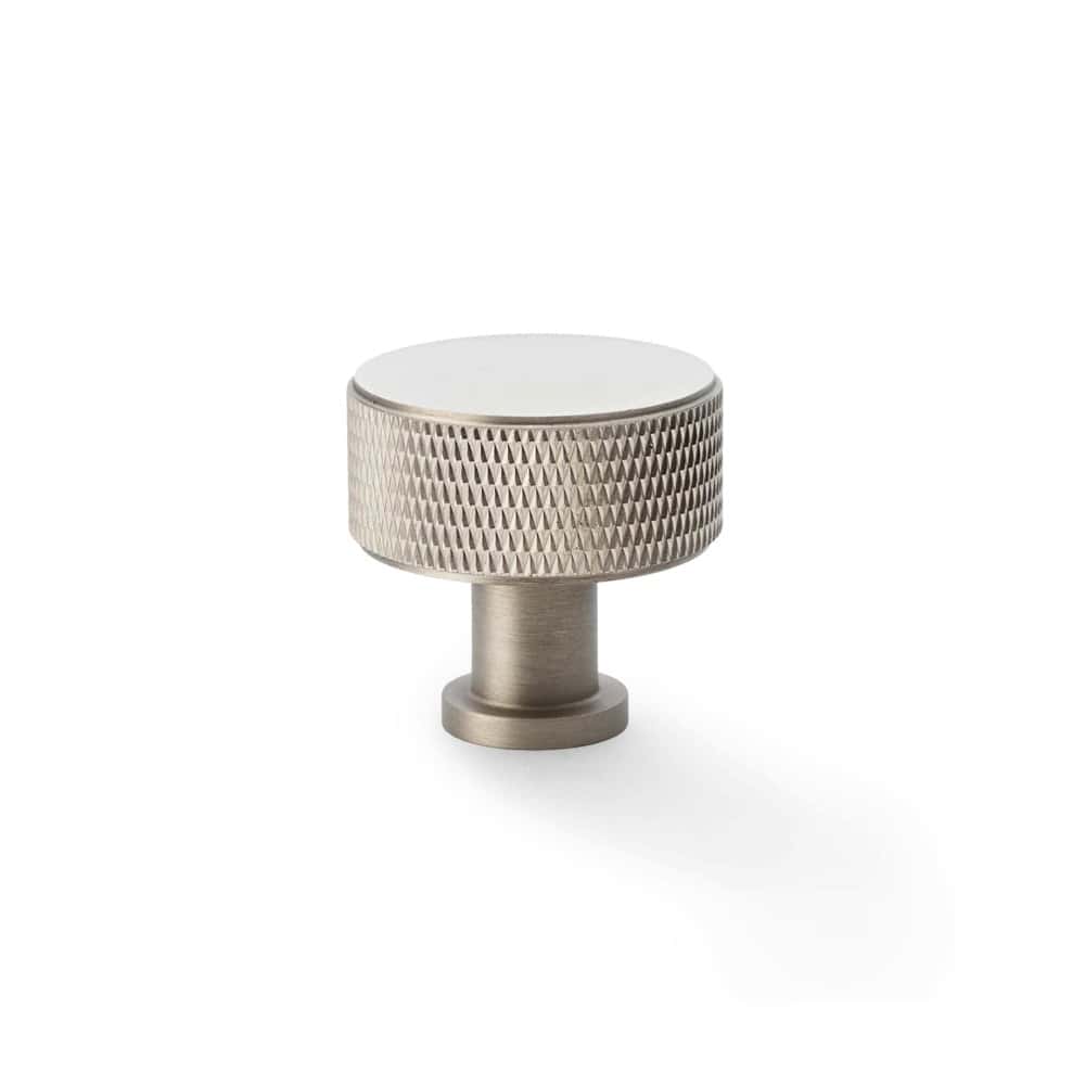 Large Satin Nickel Knurled Cupboard Knob