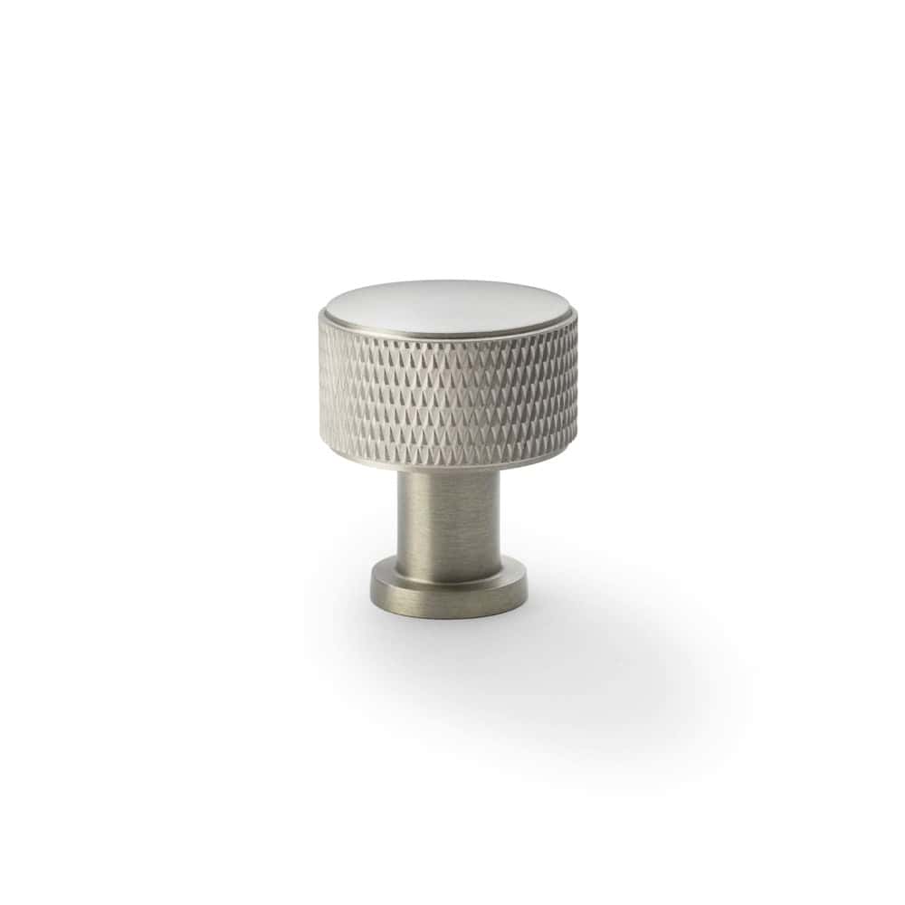 Small Satin Nickel Knurled Cupboard Knob