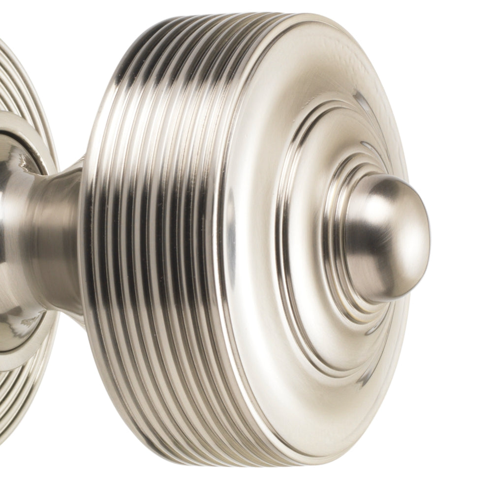 Satin Nickel Reeded Centre Door Knob