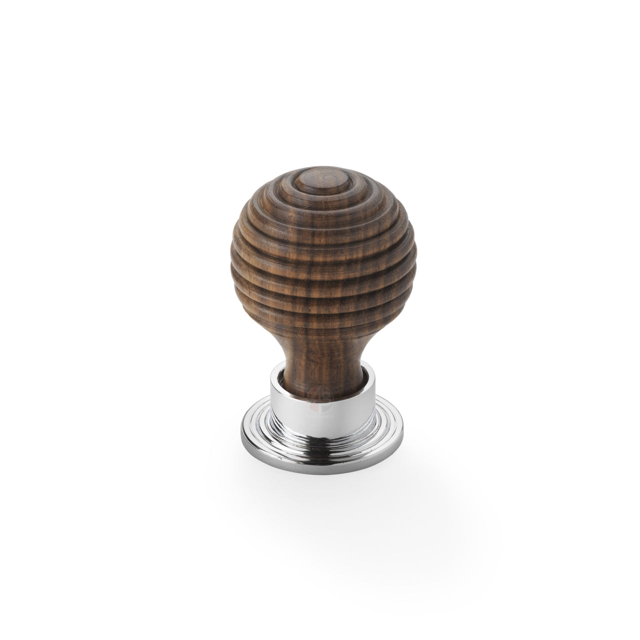 Pack of 8 Small Rosewood Polished Chrome Beehive Cupboard Knobs