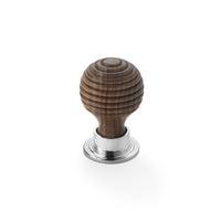 Thumbnail for Pack of 8 Small Rosewood Polished Chrome Beehive Cupboard Knobs