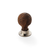 Thumbnail for Pack of 8 Small Rosewood Polished Nickel Beehive Cupboard Knobs