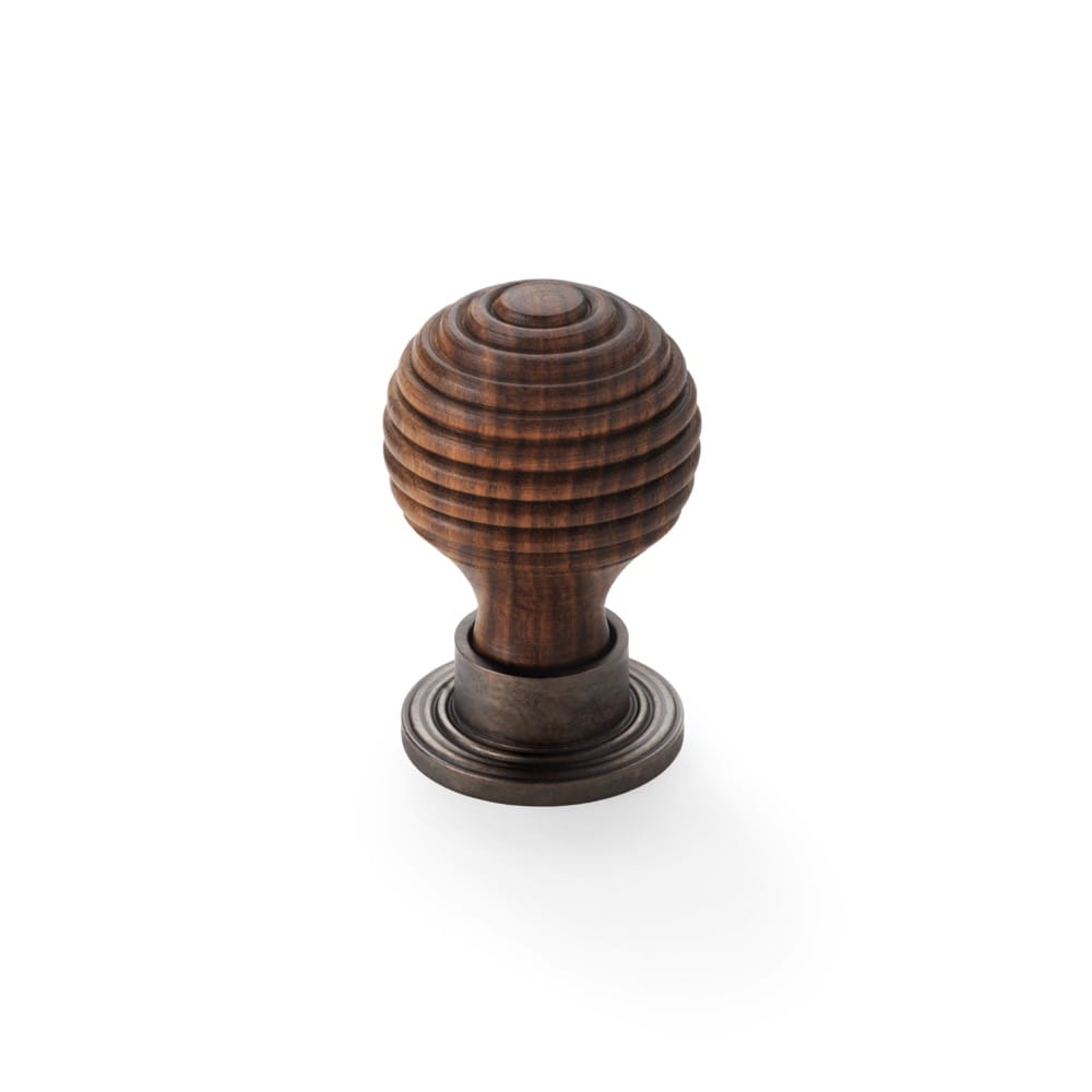 Small Rosewood Matt Antique Beehive Cupboard Knob