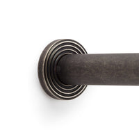 Thumbnail for Solid Brass Cylinder Door Stop On Reeded Backplate - Pewter