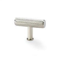 Thumbnail for Solid brass knurled t bar pull handle - polished nickel